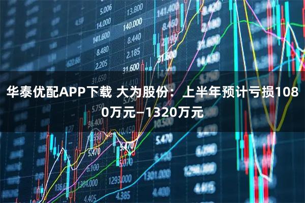 华泰优配APP下载 大为股份：上半年预计亏损1080万元—1320万元